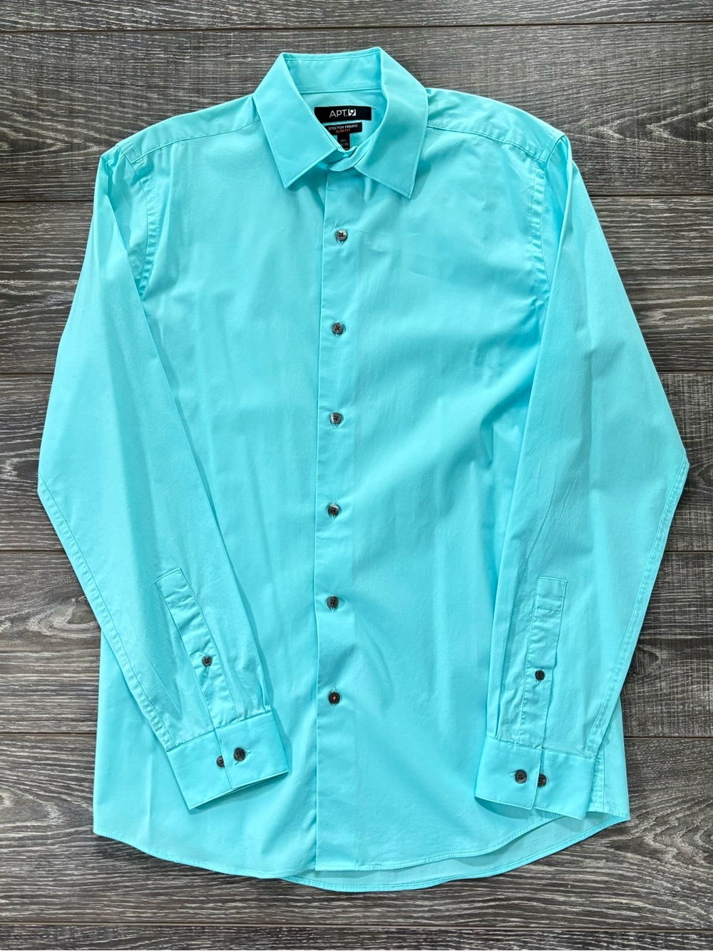 Apt. 9 Men's Turquoise Long-Sleeve Dress Shirt